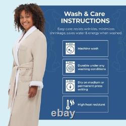 MONARCH Terry Lined Microfiber Hotel Robe for Men and Women Soft Lightweight