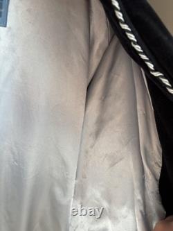 Majestic International Men Velour Shawl Long Bath Robes Navy Blue L/XL