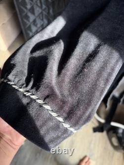 Majestic International Men Velour Shawl Long Bath Robes Navy Blue L/XL