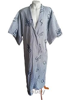 Man Kimono Original Japanese Yukata Cotton Pajamas Bathrobe Suit Size L