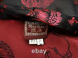 Marthas 100% Silk Oriental Pattern Bath Robe size XL