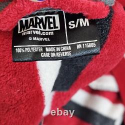 Marvel Deadpool Ferris Bueller Striped Bathrobe ADULTS S/M Super Fluffy Belted
