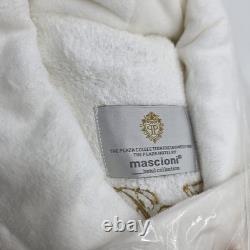 Mascioni Plaza Hotel Luxury Bathrobe Small White Velour Gold Trim New NWOP