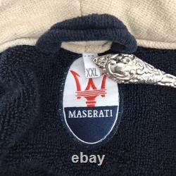 Maserati Official Heavyweight Bath Robe Embroidered Navy Blue RARE Men's 2XL