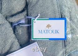 Matouk Cairo Heavy Weight 100% Cotton MEDIUM/LARGE Bathrobe COLOR POOL BLUE