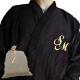 Men Bath Robe Personalized Monogram 100% Cotton Bathrobe Kimono Black-m, L, Xl, XXL