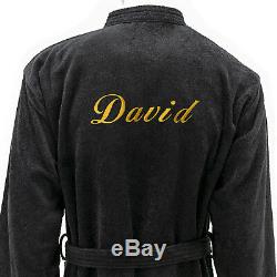 Men Bath Robe Personalized Monogram 100% Cotton Bathrobe Kimono Black-m, L, Xl, XXL