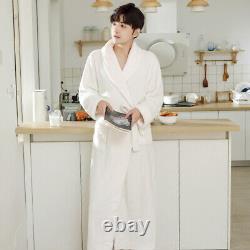 Men Flannel Night-robe Dressing Gown Nightgown Nightwear Bath Robe Thermal Home