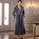 Men Long Warm Jacquard Flannel Bath Robe Plus Size Bathrobe Coral Fleece Robes