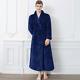Men Long Warm Jacquard Flannel Bath Robe Plus Size Bathrobe Coral Fleece Robes