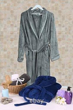 Men Robe Men Bath Robe Shawl Collar Fleece Bathrobe in LOT NY Threads