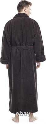 Men'S Shawl Collar Full Length Tall Long Fleece Robe, Turkish Bathrobe