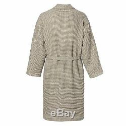 Men'S Waffle Pure Flax Linen Bathrobe Natural Linen Robe For Men Grey(Xl)
