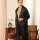 Men Satin Bathrobe Gown Robe&Pants Set Sleepwear Lounge Wear Nightwear Lingerie