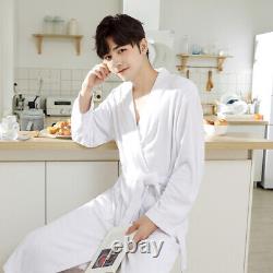 Men Soft Bath Robe Dressing Gown Nightwear Terry Towelling Lace Up Shawl Home