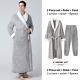 Men Women Plus Size Long Flannel Bathrobe Coral Fleece Bath Robe Gown Sleepwear
