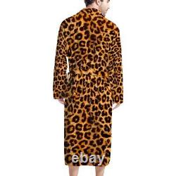 Men's Bathrobe Soft Sleepwear Full Length Lounge Robes with Pocket Tie Belt Long