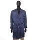 Men's Brioni Bathrobe Dressing Gown Pajama Robe Size M 100% Silk Blue Striped