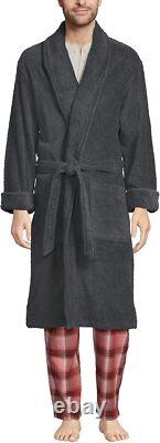 Men's Calf-Length Turkish Cotton Terry Bathrobe, Soft 14-Oz, Machine Wash