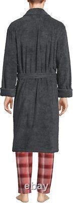 Men's Calf-Length Turkish Cotton Terry Bathrobe, Soft 14-Oz, Machine Wash