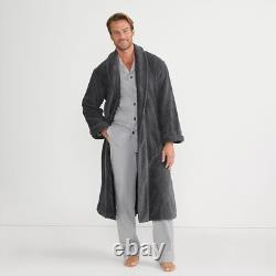 Men's Calf-Length Turkish Cotton Terry Bathrobe, Soft 14-Oz, Machine Wash