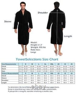 Men's Cotton Robe, Terry Cloth Luxury Spa Bathrobe Small Navy