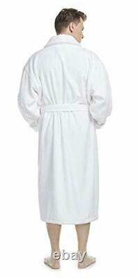Men's Deluxe Terry Cloth Turkish Cotton Bathrobe Robe X-Large White