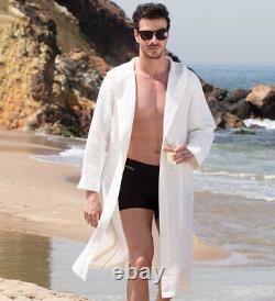 Men's Hooded Turkish Cotton Waffle Robe