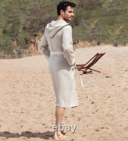 Men's Hooded Turkish Cotton Waffle Robe