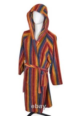 Men's Missoni Home Bathrobe T&J Vestor Multicolor Hooded Belted Robe Italy M-L