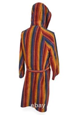 Men's Missoni Home Bathrobe T&J Vestor Multicolor Hooded Belted Robe Italy M-L