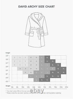 Men's Premium Bathrobe, Warm and Soft Cozy Coral Plush Fleece Long Bathrobe