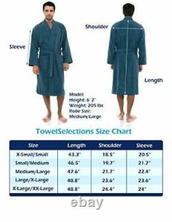 Men's Robe, Turkish Cotton Terry Kimono Bathrobe X-Large-XX-Large Deep Claret