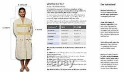 Men's Soft Bathrobe Relaxed Cut Unique Luxury Cotton Robe Medium-Large Cream