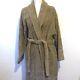 Men's Taupe Hermes Terry Cloth Bath Robe with Belt 85% Cotton 15% Silk Size S