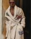 Men's Tyler Durden Shawl Collar Bathrobe Soft Terry Towel Coat, Cup Style Robe