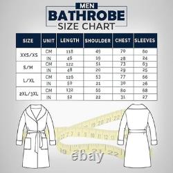 Men's Tyler Durden Shawl Collar Bathrobe Soft Terry Towel Coat, Cup Style Robe