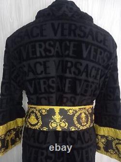 Men's Versace Bath Robe Baroque Dressing Gown Black