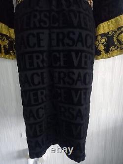 Men's Versace Bath Robe Baroque Dressing Gown Black