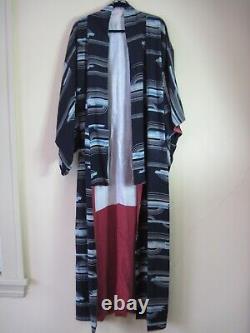 Men's Vintage Long Kimono Dressing Gown Robe