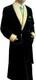 Men's long Smoking Jacket Black Velvet Robe Quilted Robe Dressing Gown fast ship