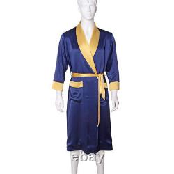 Mens 100% Mulberry Silk Bath Robes Night Dress Gowns Nighties Contrast Colour