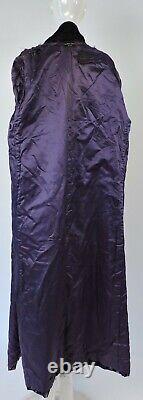 Mens Antique silk Dressing Gown Purple black Art Deco Bathrobe brocade Filene