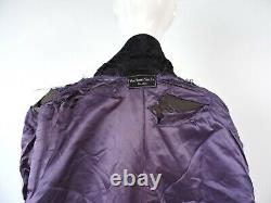 Mens Antique silk Dressing Gown Purple black Art Deco Bathrobe brocade Filene