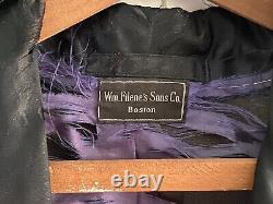 Mens Antique silk Dressing Gown Purple black Art Deco Bathrobe brocade Filene