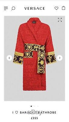 Mens Authentic Versace Red I LOVE BAROQUE BATHROBE XXL RRP £355