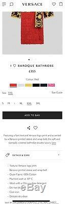 Mens Authentic Versace Red I LOVE BAROQUE BATHROBE XXL RRP £355