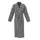 Mens Black White Striped Real 22mm 100% Silk Bath Robe Night Dress Sleeping Gown