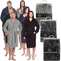 Mens Deluxe Luxury Cotton Soft Terry Cloth Bath Spa Robe Towelling Dressing Gown