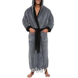 Mens Hooded Super Soft & Cosy Luxury Bathrobe Cloak Soft Dressing Gown Bath Robe